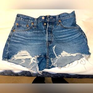 Levi Strauss button fly high waste denim shorts